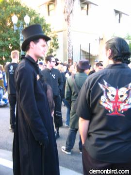 The Bats Check-In in front of the Tower of Terror