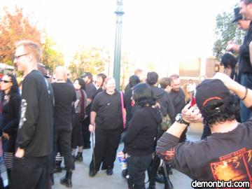 The Bats Check-In in front of the Tower of Terror